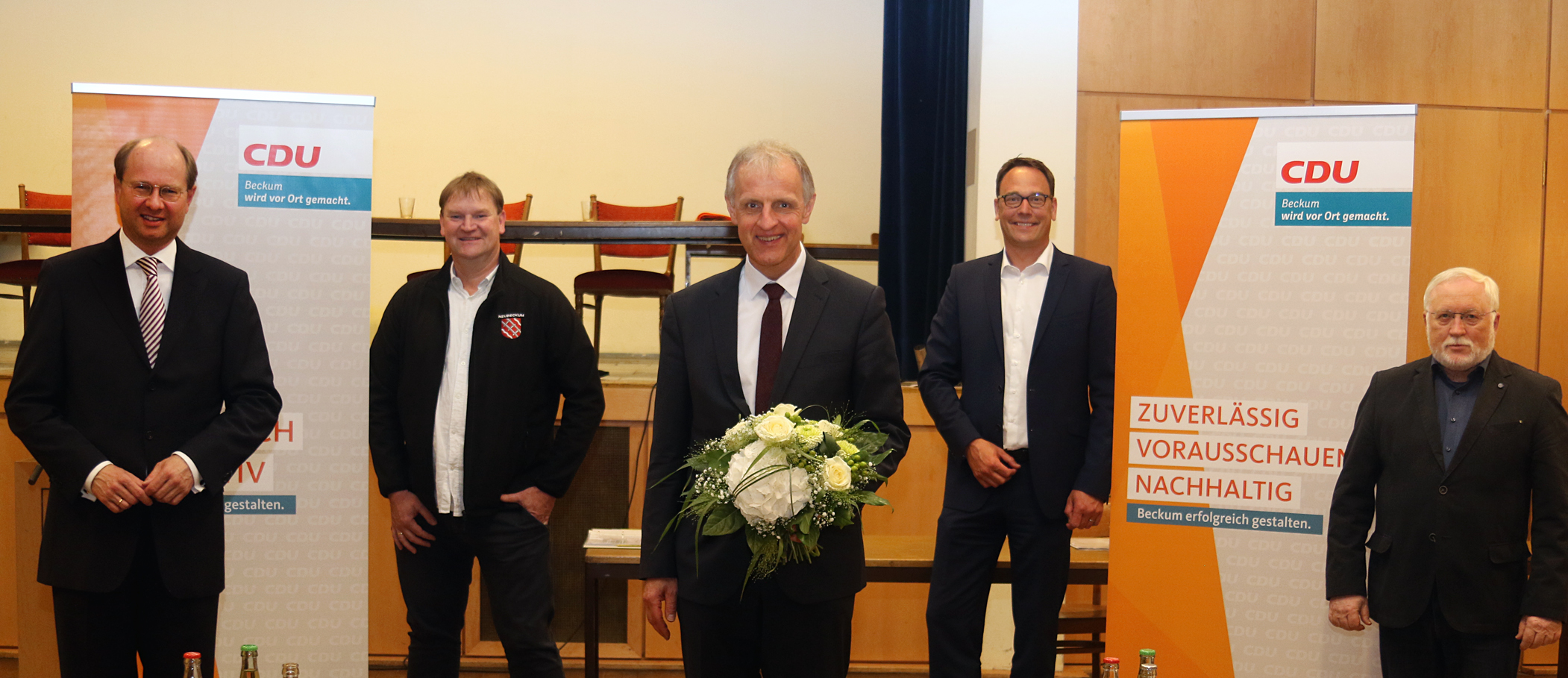 CDU Vorstandsmitglieder (v.l.) Dr. Gericke, Burkhard Dierkes (OU Neubeckum), Dr. Strothmann, Markus Hner (Vorsitzender Stadtverband) Rudolf Goriss (OU Beckum)