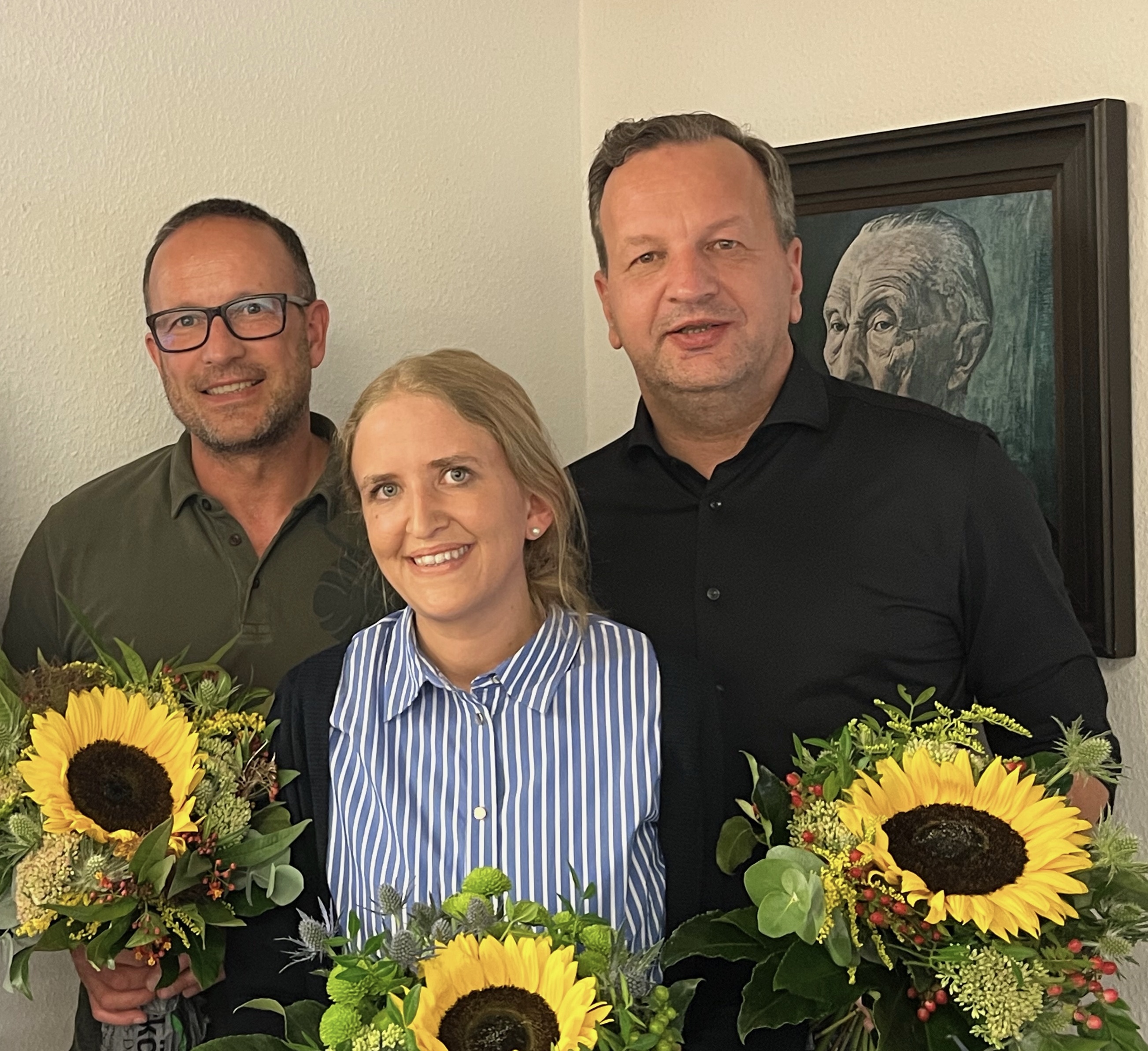 (v.l.) neuer Fraktionsvorsitzender Andreas Khnel, stellvertretende Fraktionsleitung Kathrin Averdung und Christoph Pundt