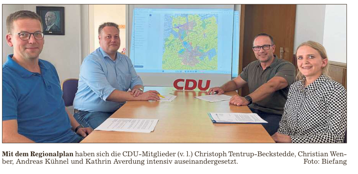 Fraktionsvorstand der Beckumer CDU bei einem Glocke-Gesprch
